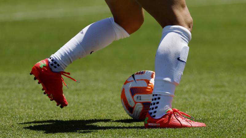 A United States women's national team member takes a shot during a FIFA Women's World Cup...