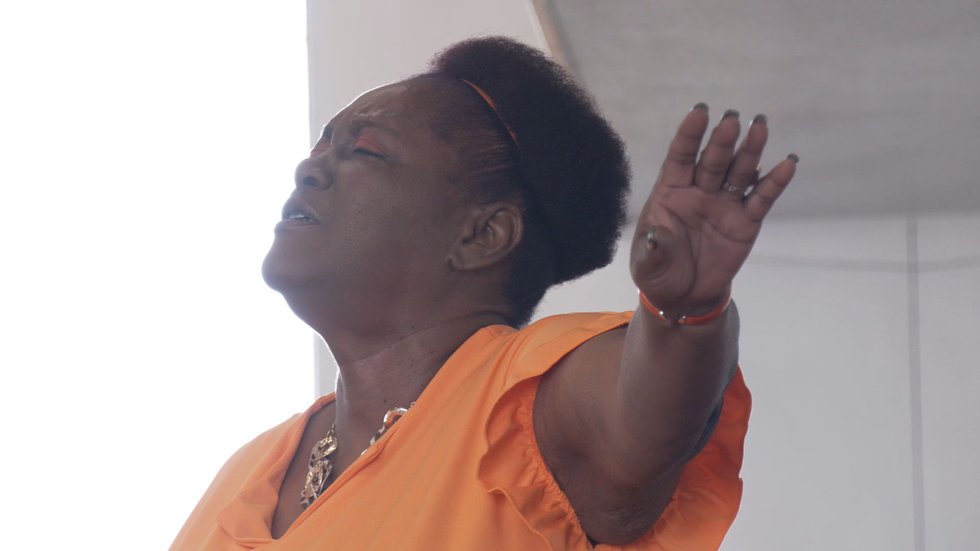 Minister Delores Haynes sings at Mt. Rose Full Gospel Baptist Church on Aug. 26.